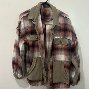 POL gold button shacket